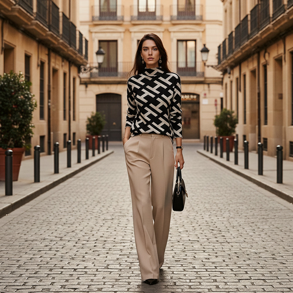 HELENA - Jersey de lujo geométrico
