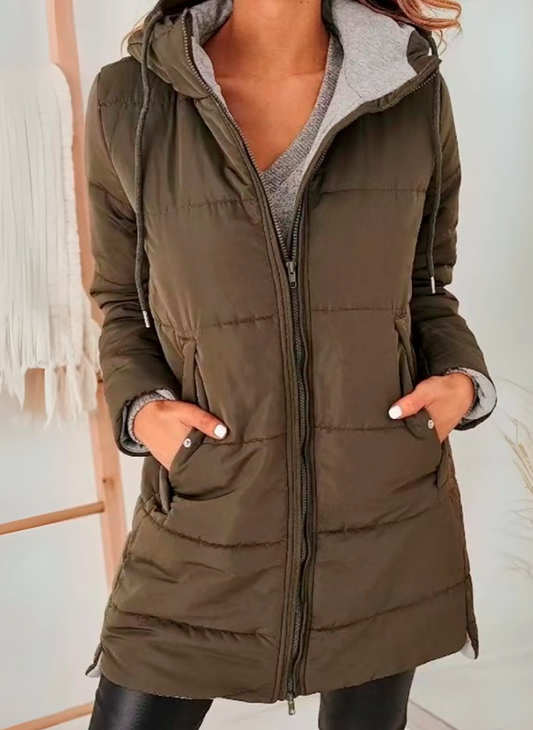 ASLEY - Chaqueta acolchada informal con capucha