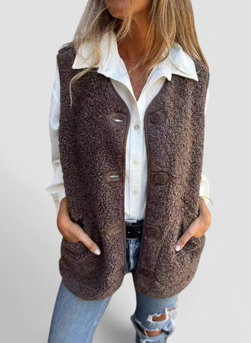 MAFALDA - Chaleco corto abotonado