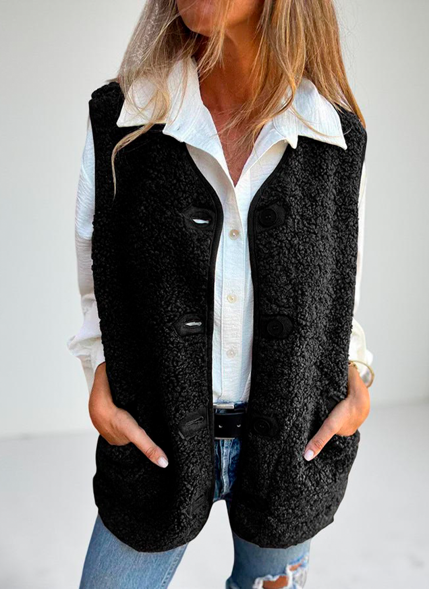 MAFALDA - Chaleco corto abotonado