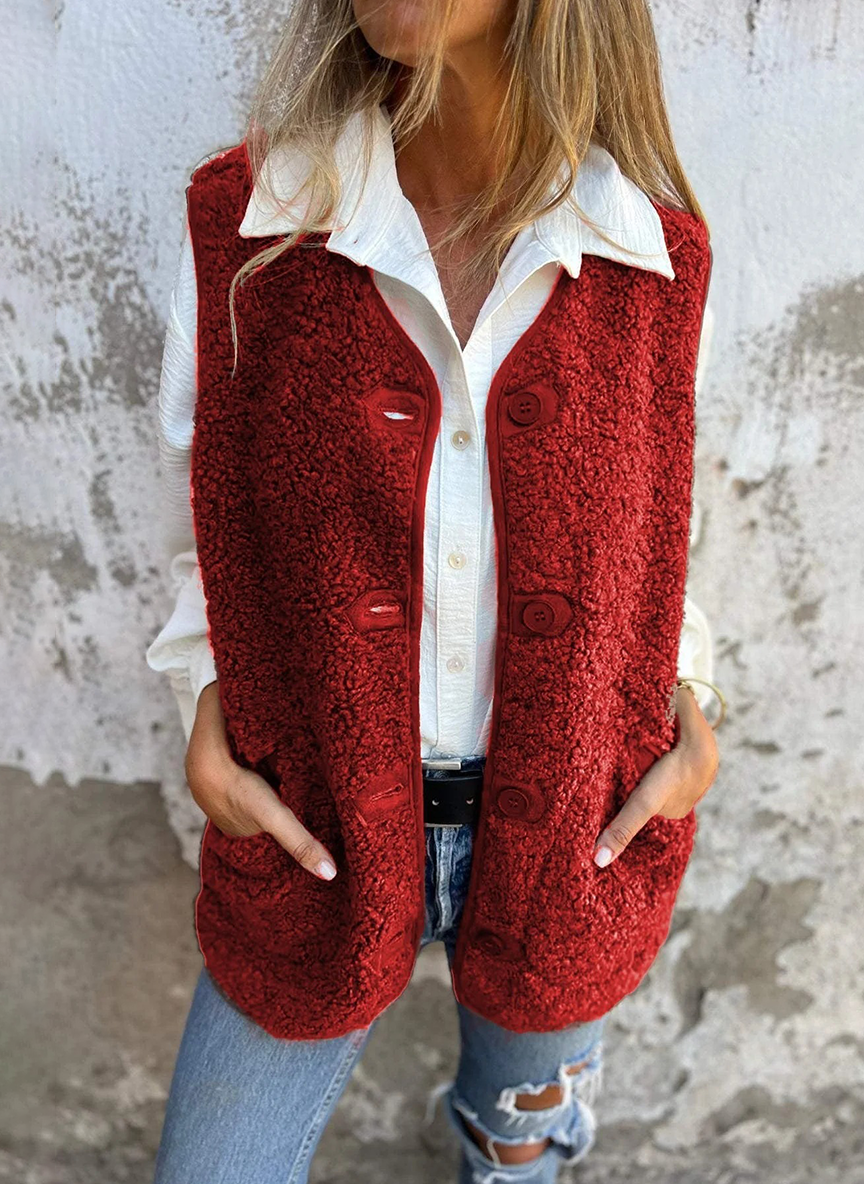 MAFALDA - Chaleco corto abotonado