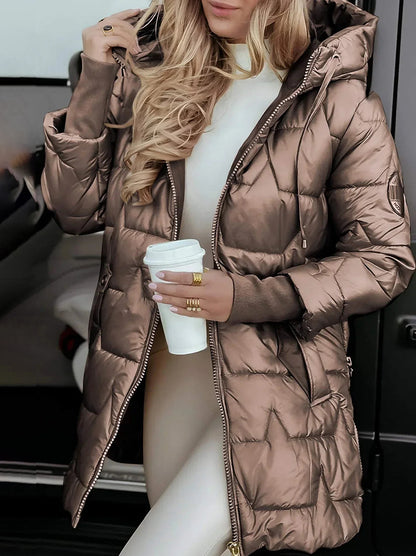 MERY - Abrigo con capucha y acolchado