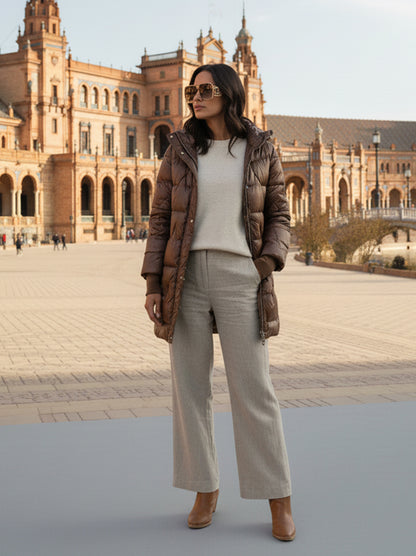 MERY - Abrigo con capucha y acolchado