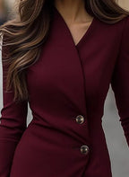 VEGA - Vestido cruzado con botones