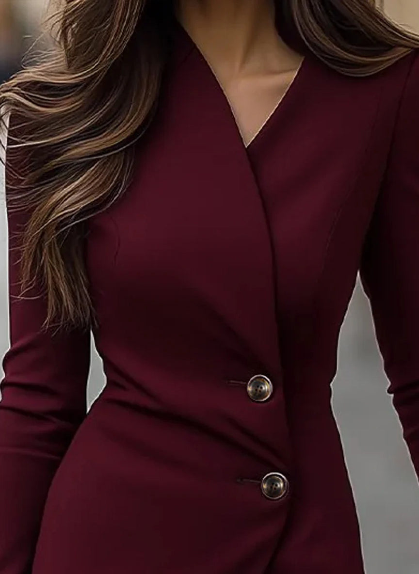 VEGA - Vestido cruzado con botones