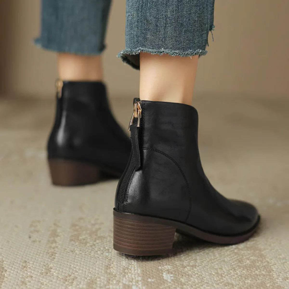 ADELA - Botines de lujo de tacón bajo
