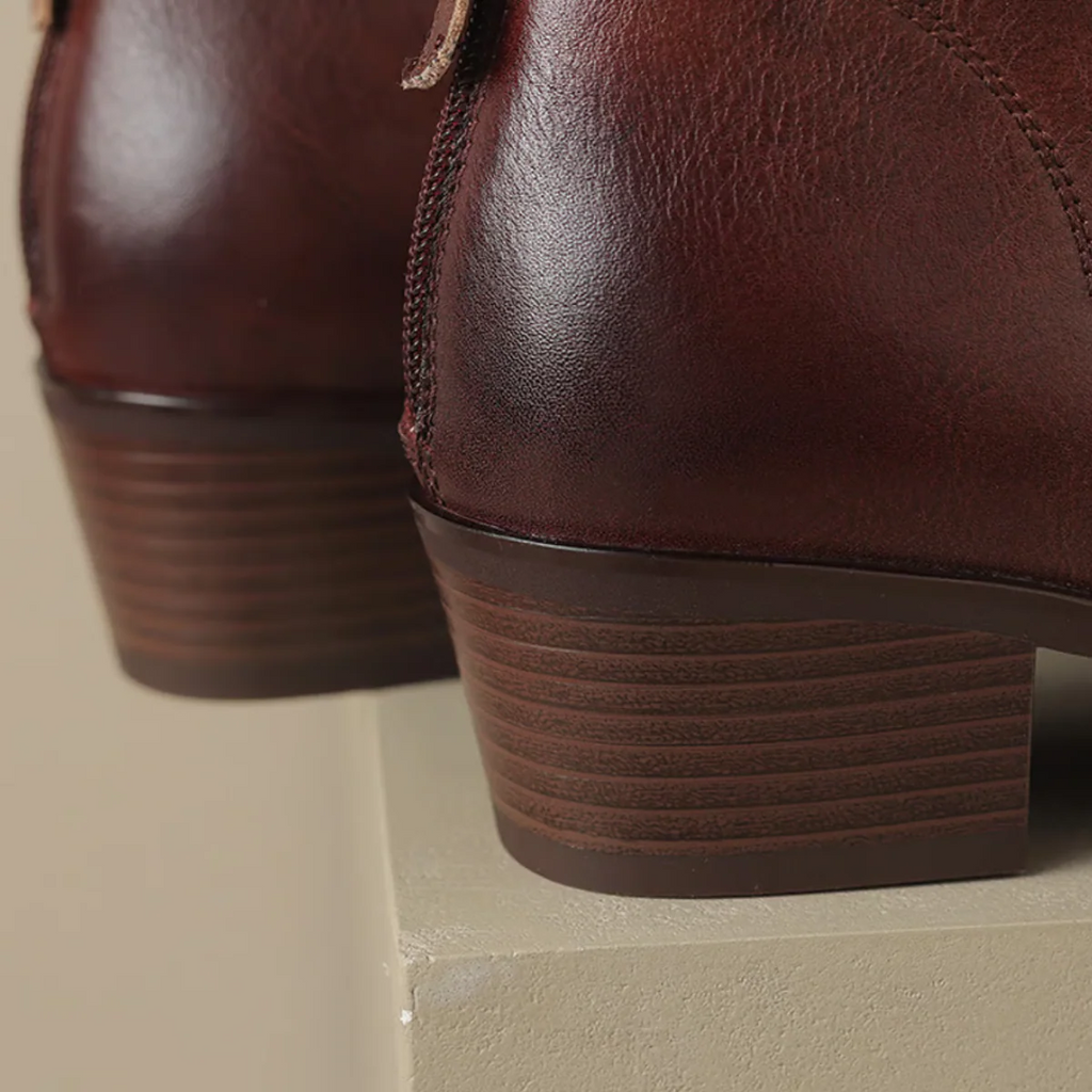 ADELA - Botines de lujo de tacón bajo