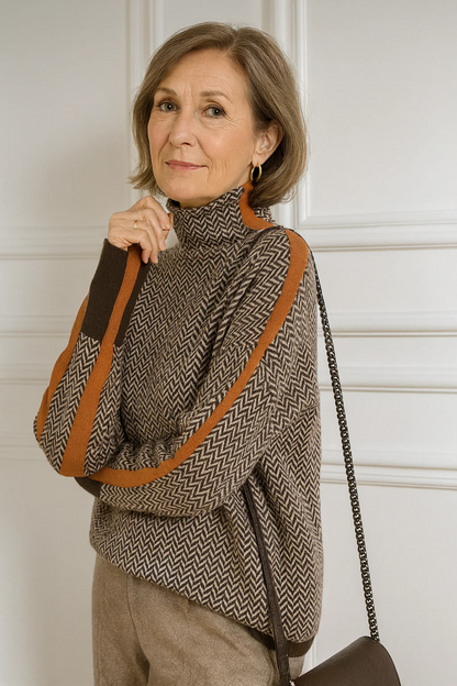 LUISA - Jersey de cuello alto con rayas