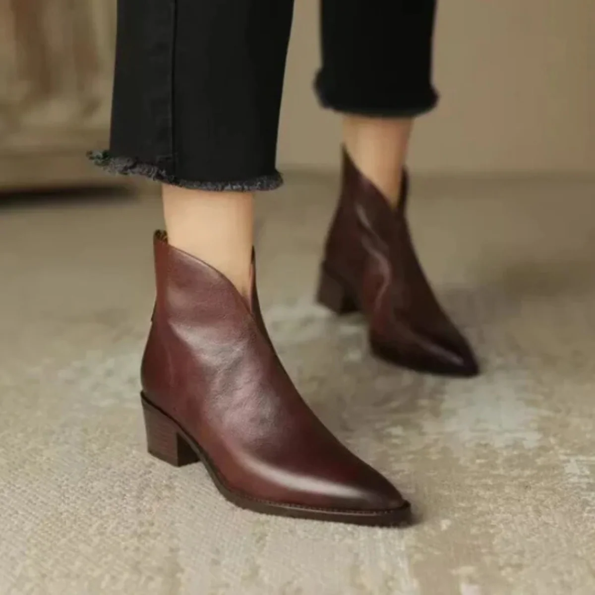 ADELA - Botines de lujo de tacón bajo