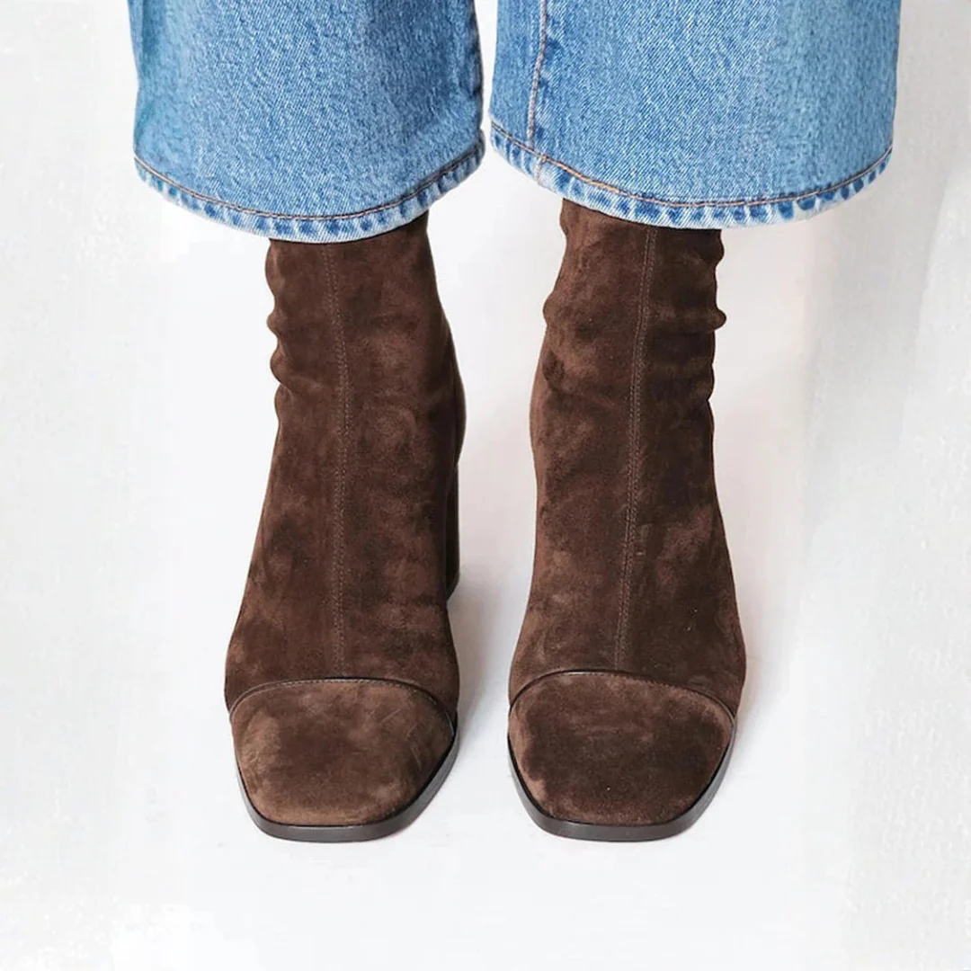 MACARENA - Botines suaves con tacón de bloque