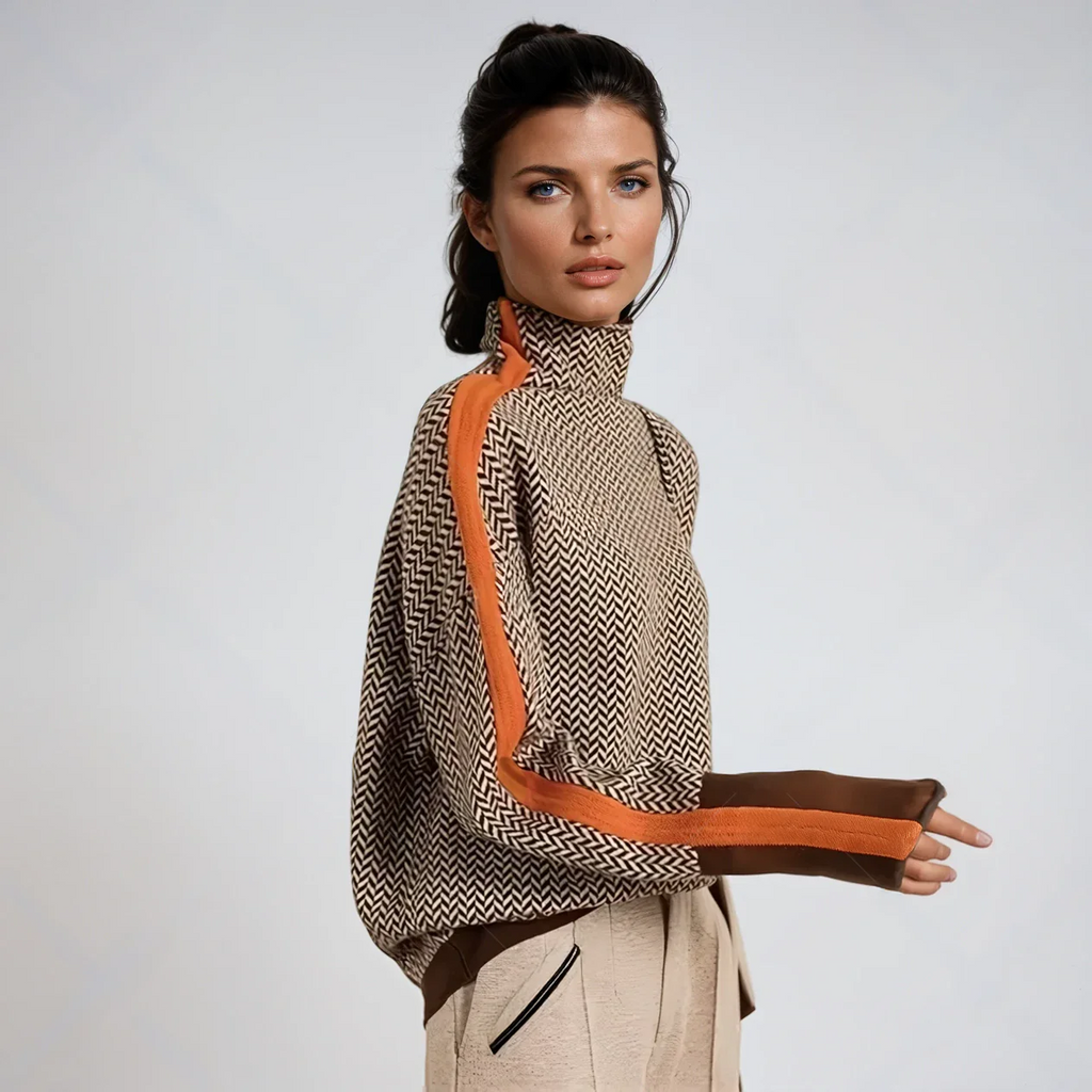 LUISA - Jersey de cuello alto con rayas
