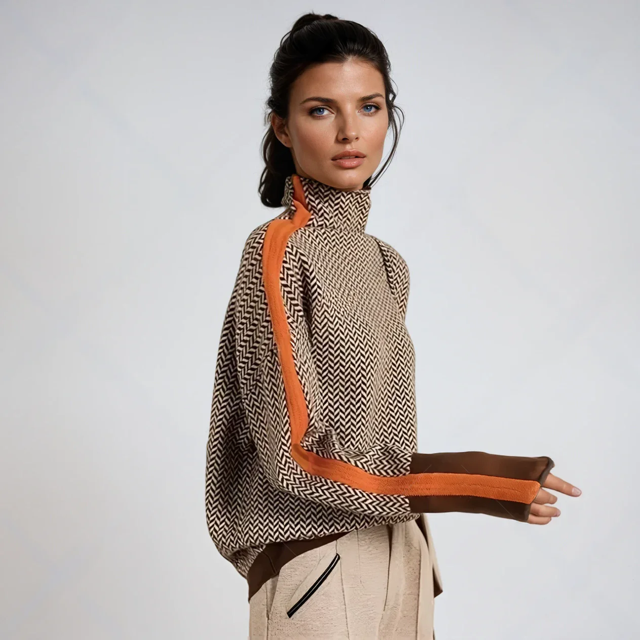 LUISA - Jersey de cuello alto con rayas