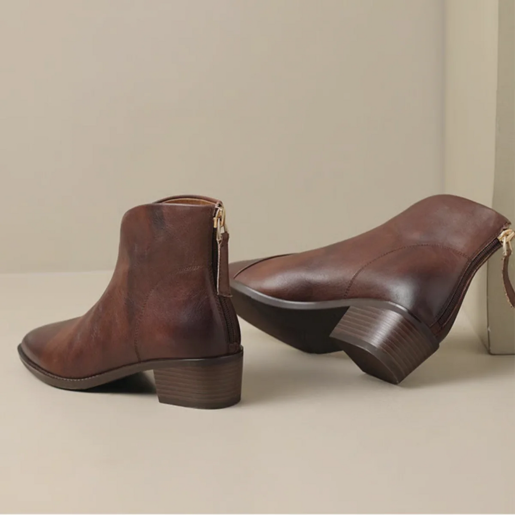 ADELA - Botines de lujo de tacón bajo