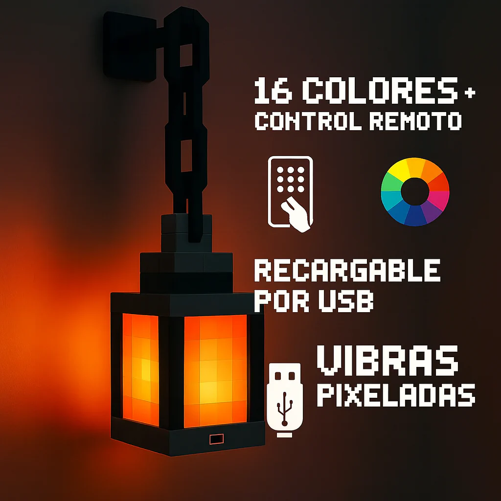 Lámpara LED estilo PIXEL 16 COLORES + Soporte GRATIS🎁