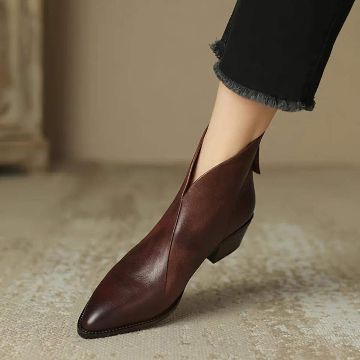 ADELA - Botines de lujo de tacón bajo